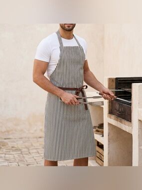 Handmade Stylish Striped Canvas Apron Size XXL Unisex